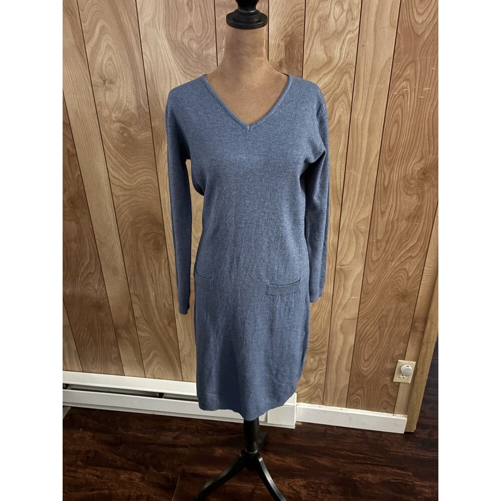Morgan City V-neck long-sleeve knit sweater dress with‎ pockets Size Small Nwts